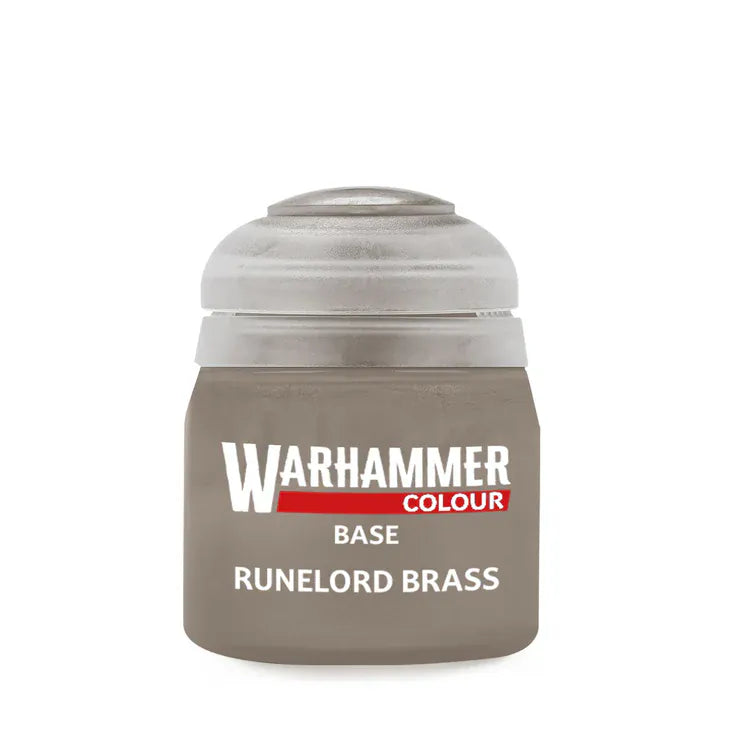 Warhammer Base Colour:  Runelord Brass Paint 12ml [21-55]
