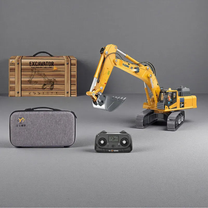 Yi Gong 1/50 RC 520 Excavator (Soft Rubber Tracks + Black Metal Tracks)