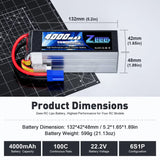 ZEEE Power 4000mah 6S 22.2v 100C Softcase Lipo Battery - EC5