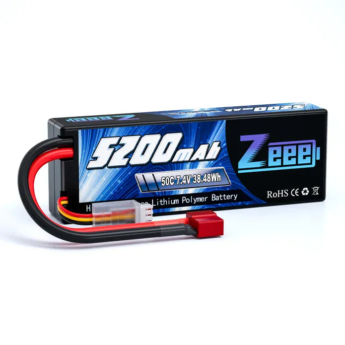 ZEEE Power 5200mah 2S 7.4v 50C Hardcase Lipo Battery - Deans