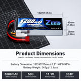 ZEEE Power 5200mah 3S 11.1v 50C Softcase Lipo Battery - Deans