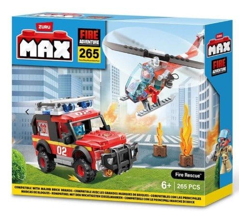 ZURU MAX Build City Fire Playset - 265 Bricks - Hobbytech Toys