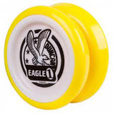 Classic yellow Duncan yo-yo with iconic Eagle design, perfect for beginner yoyo enthusiasts to master tricks and techniques.
