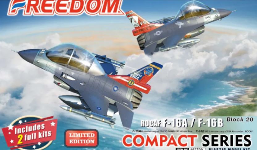 Freedom Models 162709 Egg F16A 20th Ann 21st Sqd & F-16B 80th Ann of 814 Air Combat ROCAF (2 Kits) Freedom Models PLASTIC MODELS