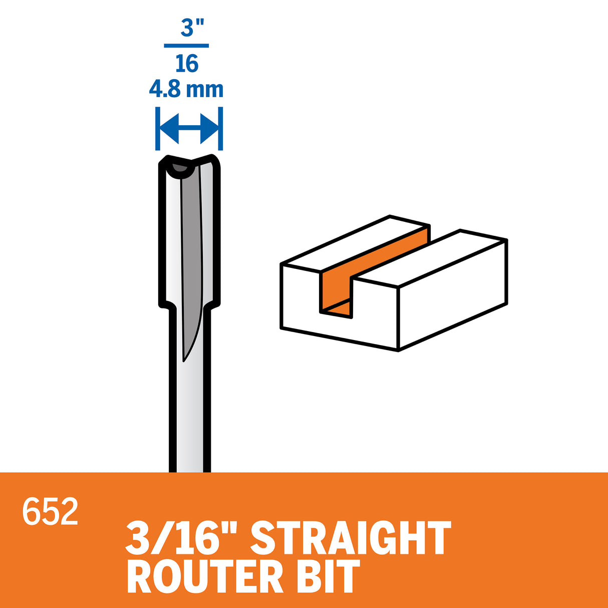 Dremel Straight Router Bit 4.8mm (652) - Hobbytech Toys