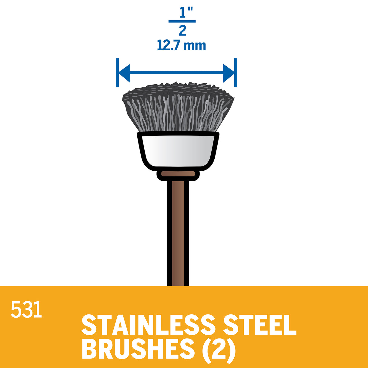 Dremel Stainless Steel Brush 12.7mm (531-2) - 2 Pack - Hobbytech Toys