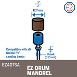 Dremel EZ Lock Sanding Drum Mandrel & 60 Grit Sanding Band (EZ407) - Hobbytech Toys