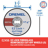 Dremel EZ Lock Metal Cut Off Wheels 38mm (EZ456) - 5 Pack - Hobbytech Toys