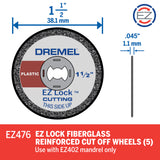 Dremel EZ Lock Plastic Cut Off Wheels 38mm (EZ476) - 5 Pack - Hobbytech Toys