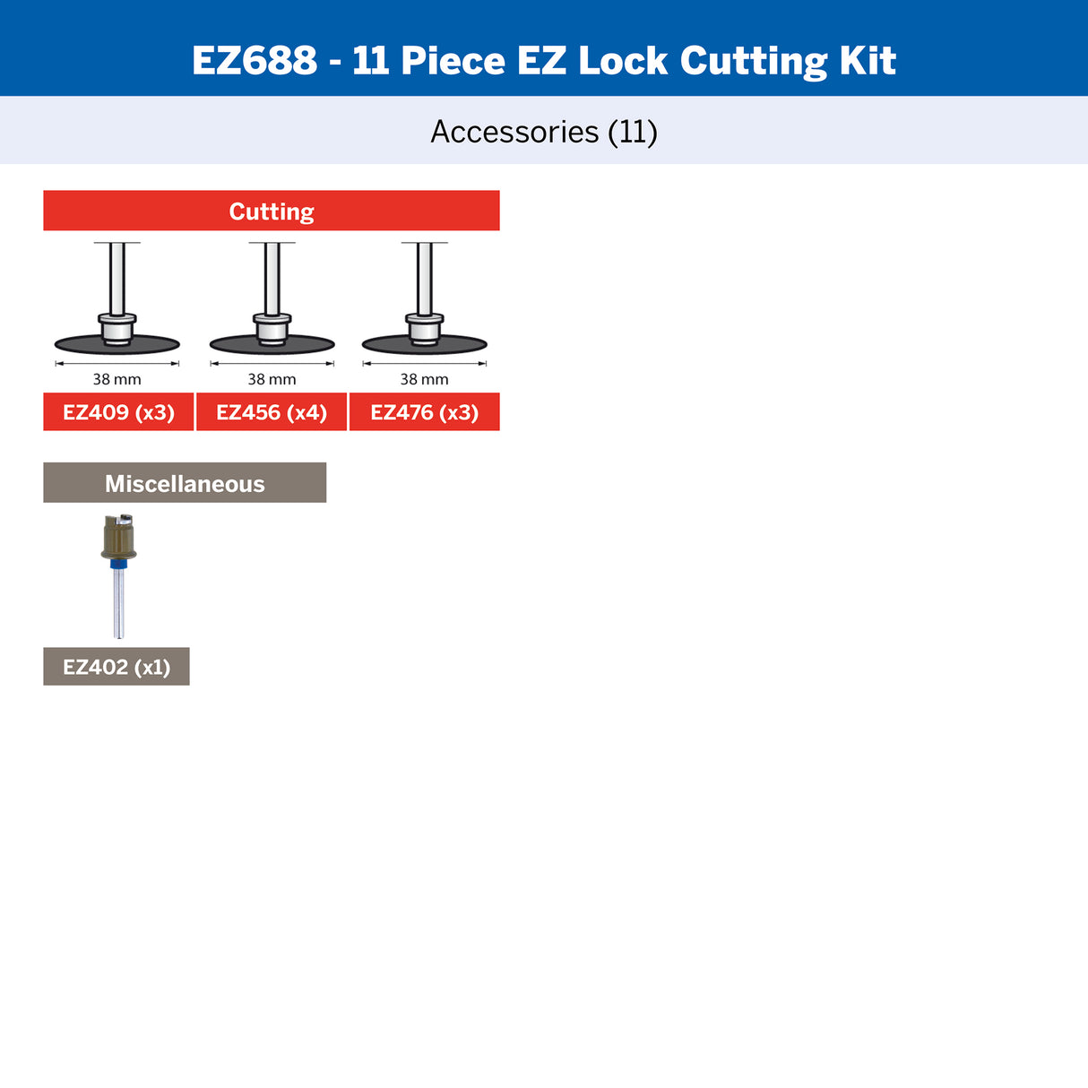 Dremel 11 Piece EZ Lock Cutting Mini Accessory Kit (EZ688) - Hobbytech Toys