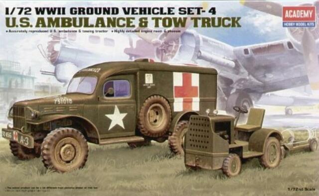 Academy 1/72 US Ambulance and Towing Tractor Academy PLASTIC MODELS
