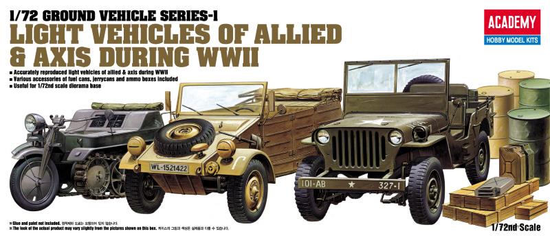 Academy 1/72 Light Vehicles Of Allied And Axis During Wwii Academy PLASTIC MODELS