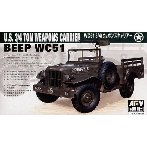 AFV Club 1/35 Jeep WC51 3/4T Weapons Carrier Plastic Model Kit AFV Club PLASTIC MODELS