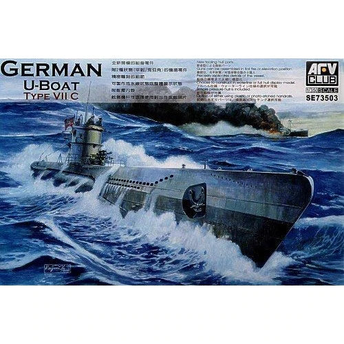 AFV Club SE73503 1/350 German U-Boat Type VII C Plastic Model Kit - Hobbytech Toys