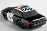 High-speed Highway Patrol Slot Car: Realistic Police Cruiser with Detailed Decals and Lights