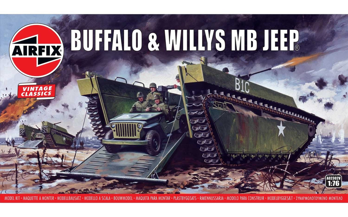 Airfix 1/76 Buffalo and Willys MB Jeep Airfix PLASTIC MODELS