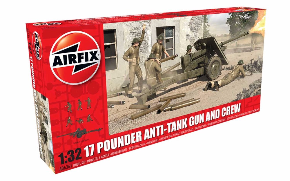 Airfix 1/32 17 Pounder Anti Tank Gun And Crew Airfix PLASTIC MODELS