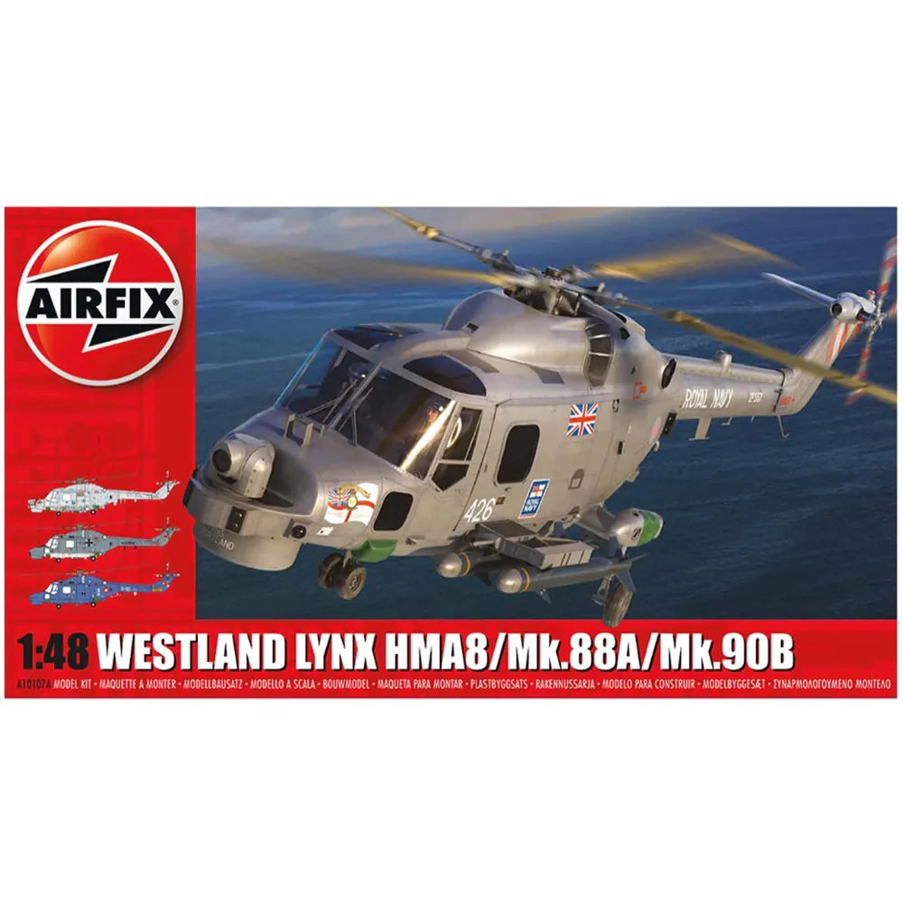 Airfix A10107A 1/48 Westland Navy Lynx Mk.88A/HMA.8/Mk.90B Plastic Model Kit - Hobbytech Toys
