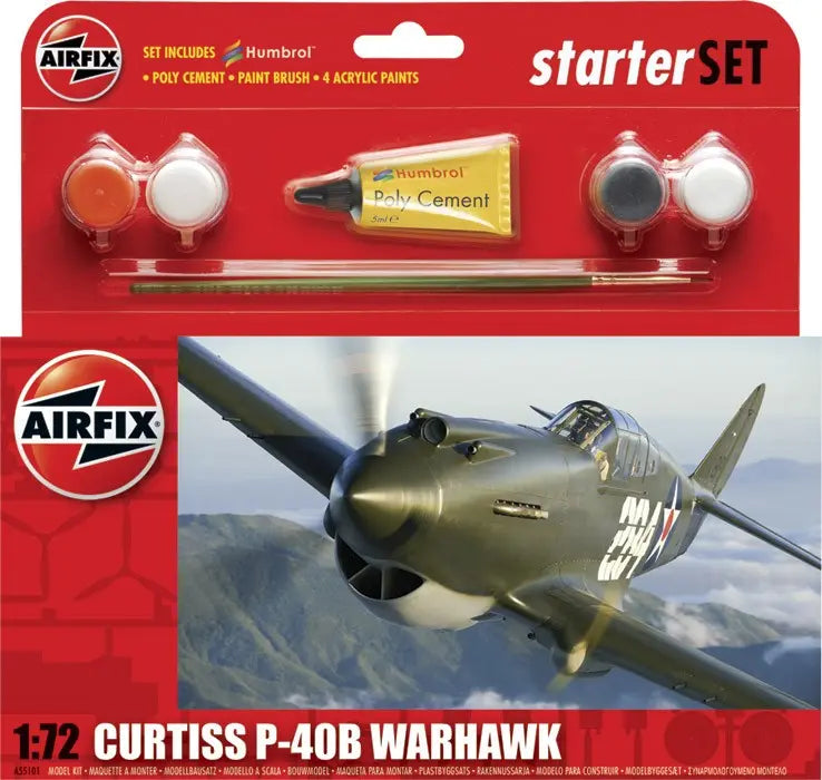 Airfix 1/72 Curtiss Tomahawk Iib Starter Set Airfix PLASTIC MODELS