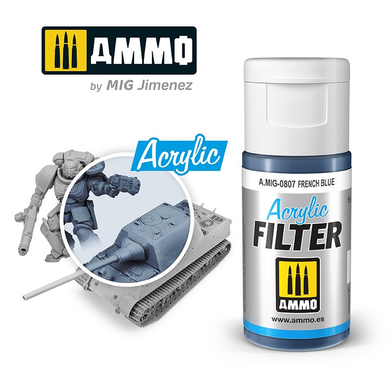 Mig Ammo 807 Acrylic Filter French Blue - Hobbytech Toys
