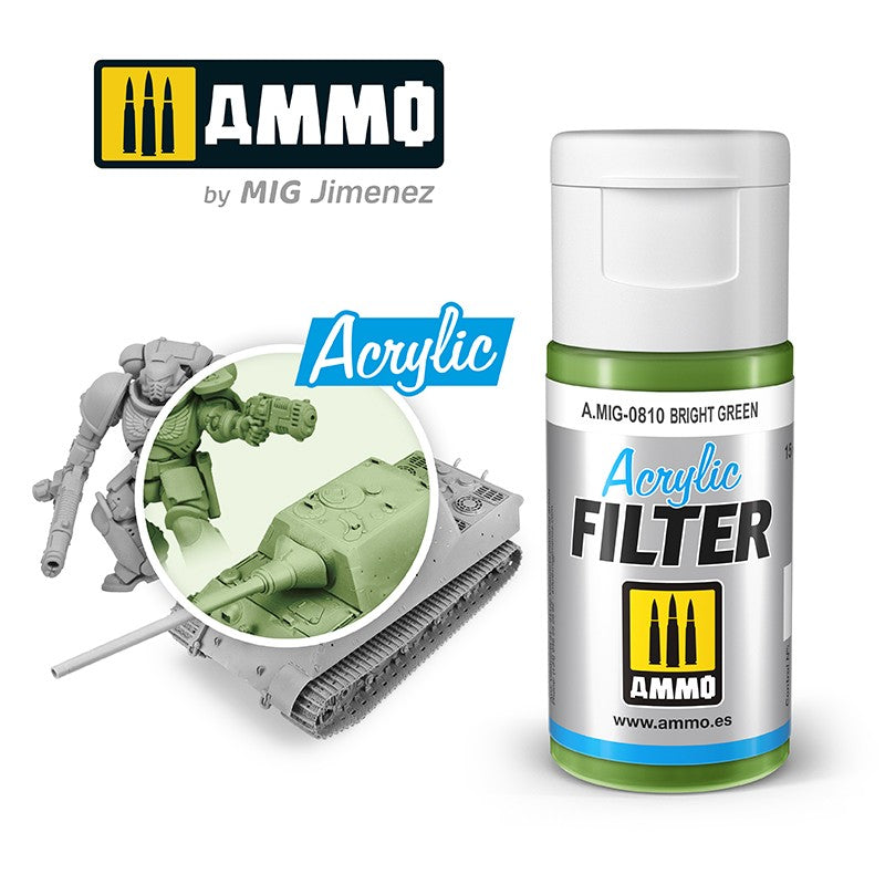 Mig Ammo 810 Acrylic Filter Bright Green - Hobbytech Toys