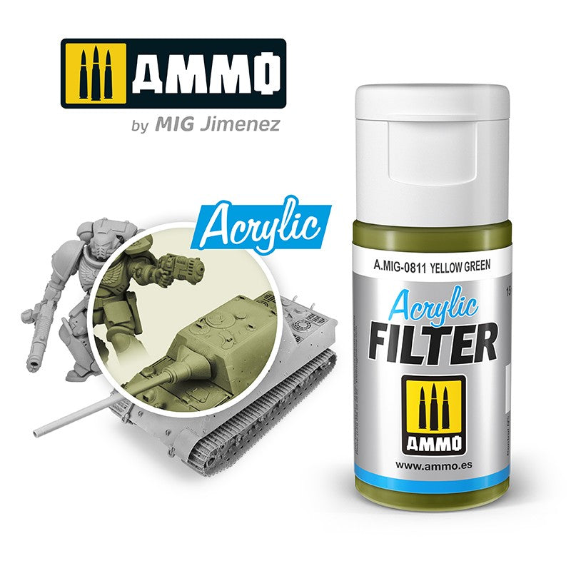 Mig Ammo 811 Acrylic Filter Yellow Green - Hobbytech Toys