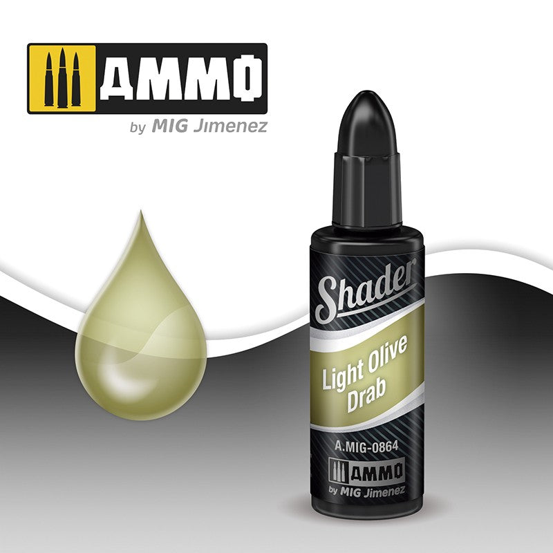 Mig Light Olive Drab Shader 10ml MIG PAINT, BRUSHES & SUPPLIES