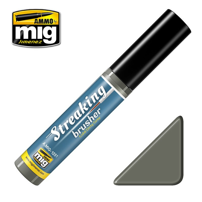Mig Ammo Streakingbrusher Cold Dirty Grey MIG PAINT, BRUSHES & SUPPLIES