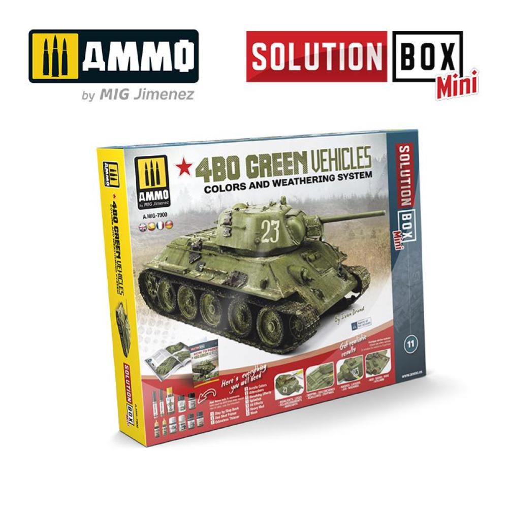 Mig Ammo 7900 Solution Box Mini - 4Bo Russian Green Vehicles - Hobbytech Toys