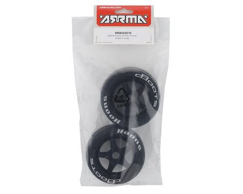Arrma ARA550070 Dboots Hoons 42/100 2.9 Silver Belted 5-Spoke Wheels and Tyres, Hard Compound (1 Pair) Arrma RC CARS - PARTS
