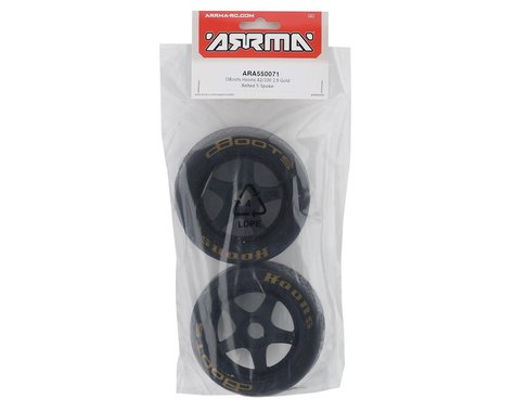 Arrma ARA550071 Dboots Hoons 42/100 2.9 Gold Belted 5-Spoke Wheels and Tyres (1 Pair) Arrma RC CARS - PARTS