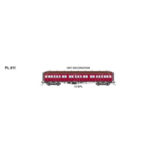 Austrains NEO PL011 HO 12 BPL VR Red PL Series Passenger Carriage Single Pack SDS Models TRAINS - HO/OO SCALE