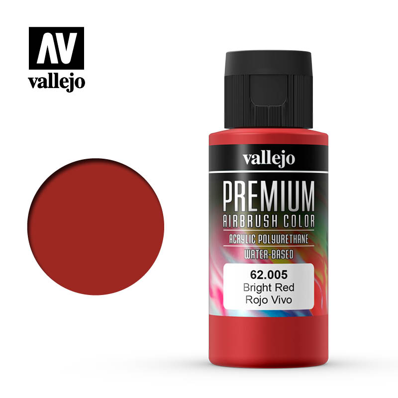 Vallejo Premium Colour Bright Red 60 ml Vallejo PAINT, BRUSHES & SUPPLIES