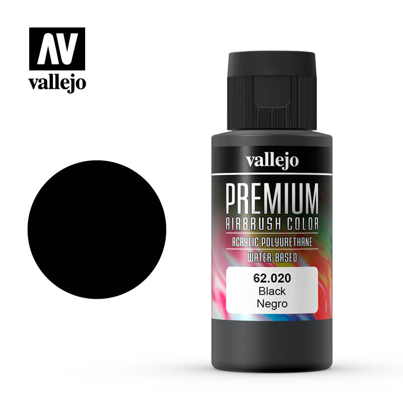 Vallejo Premium Colour Dark Black 60 ml Vallejo PAINT, BRUSHES & SUPPLIES