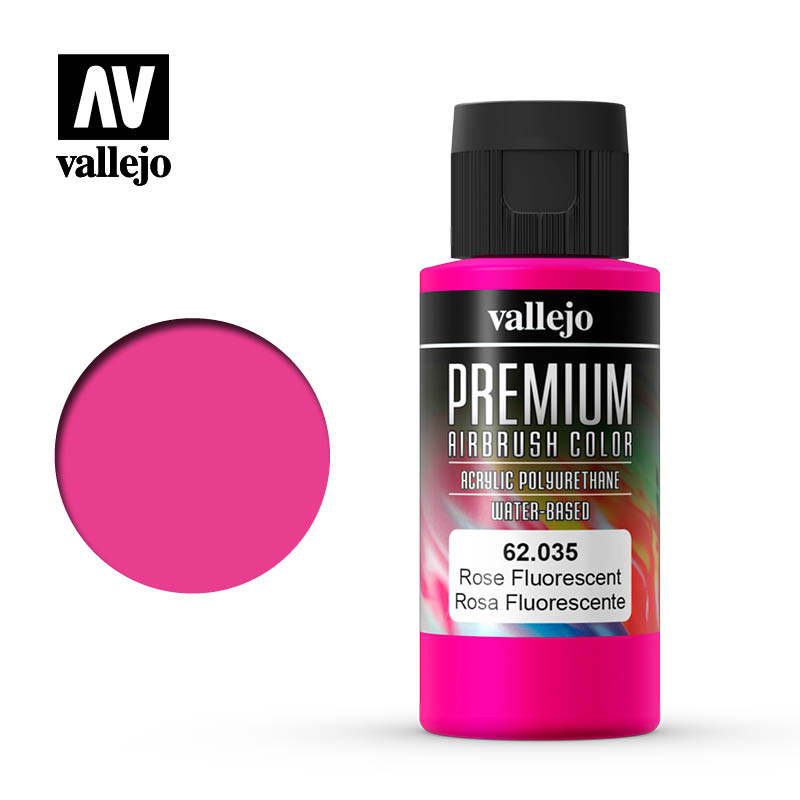 Vallejo Premium Colour Fluorescent Rose 60 ml Vallejo PAINT, BRUSHES & SUPPLIES