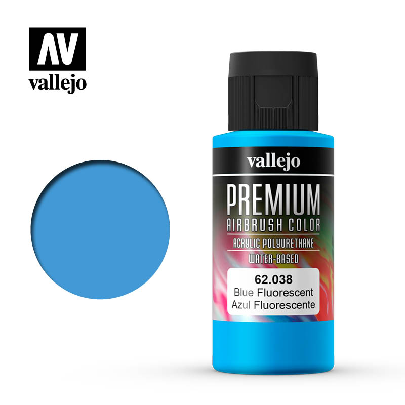 Vallejo Premium Colour Fluorescent Blue 60 ml Vallejo PAINT, BRUSHES & SUPPLIES