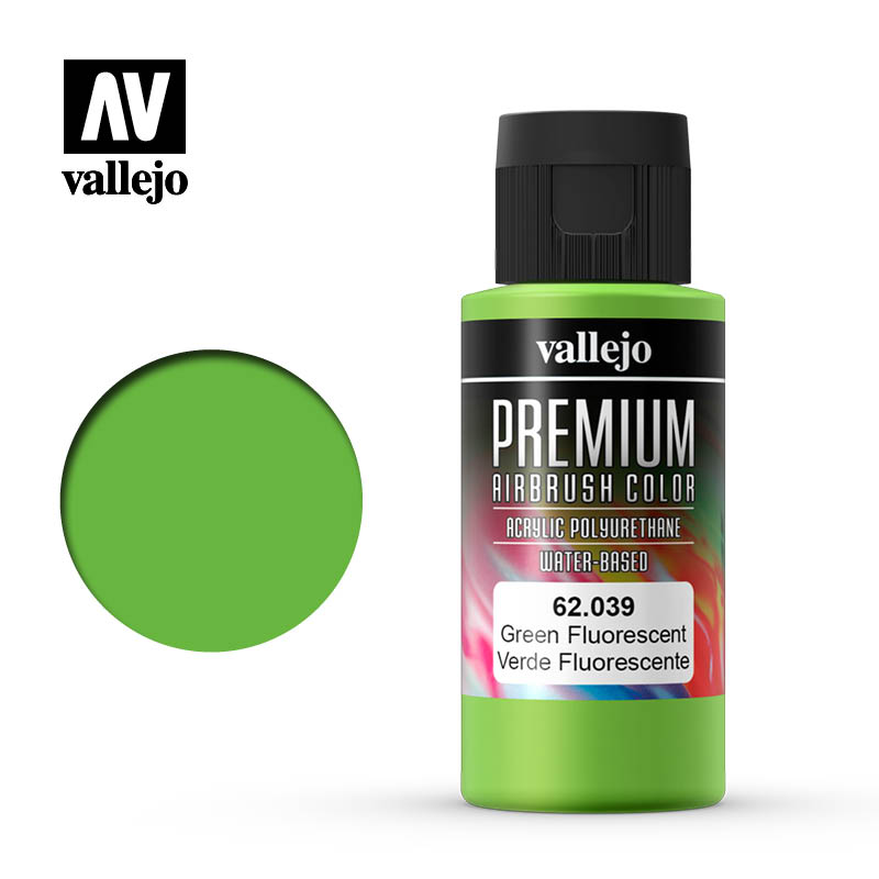 Vallejo Premium Colour Fluorescent Green 60 ml Vallejo PAINT, BRUSHES & SUPPLIES