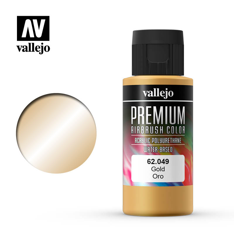 Vallejo Premium Colour Gold 60 ml Vallejo PAINT, BRUSHES & SUPPLIES