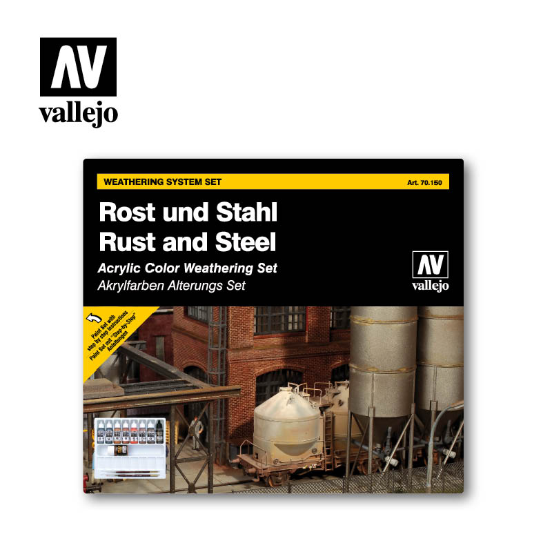 Vallejo 70150 Model Colour Rust And Steel Box Set Vallejo PAINT, BRUSHES & SUPPLIES