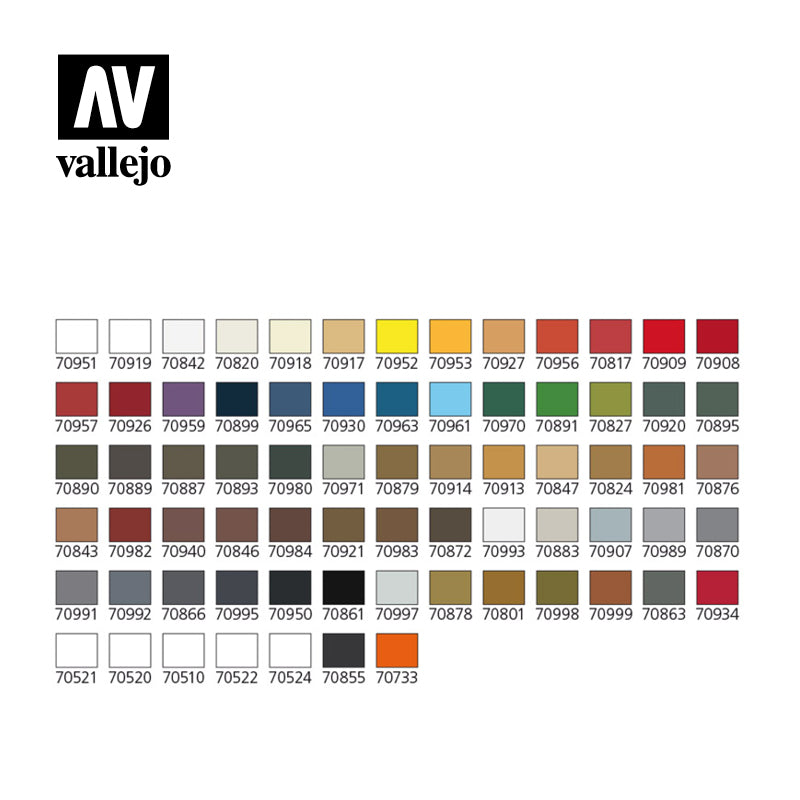 Vallejo Model Colour 72 Basic Colors Brushes Plastic Case Set Vallejo PAINT, BRUSHES & SUPPLIES