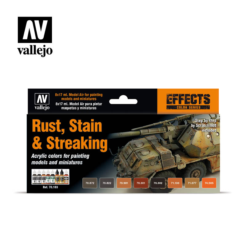 Vallejo Model Colour Rust, Stain & Streaking Box Set Vallejo PAINT, BRUSHES & SUPPLIES