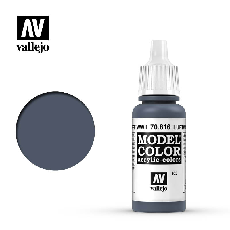 Vallejo Modelcolor 105 Luftwaffe Wwii German Blue 17ml Vallejo PAINT, BRUSHES & SUPPLIES