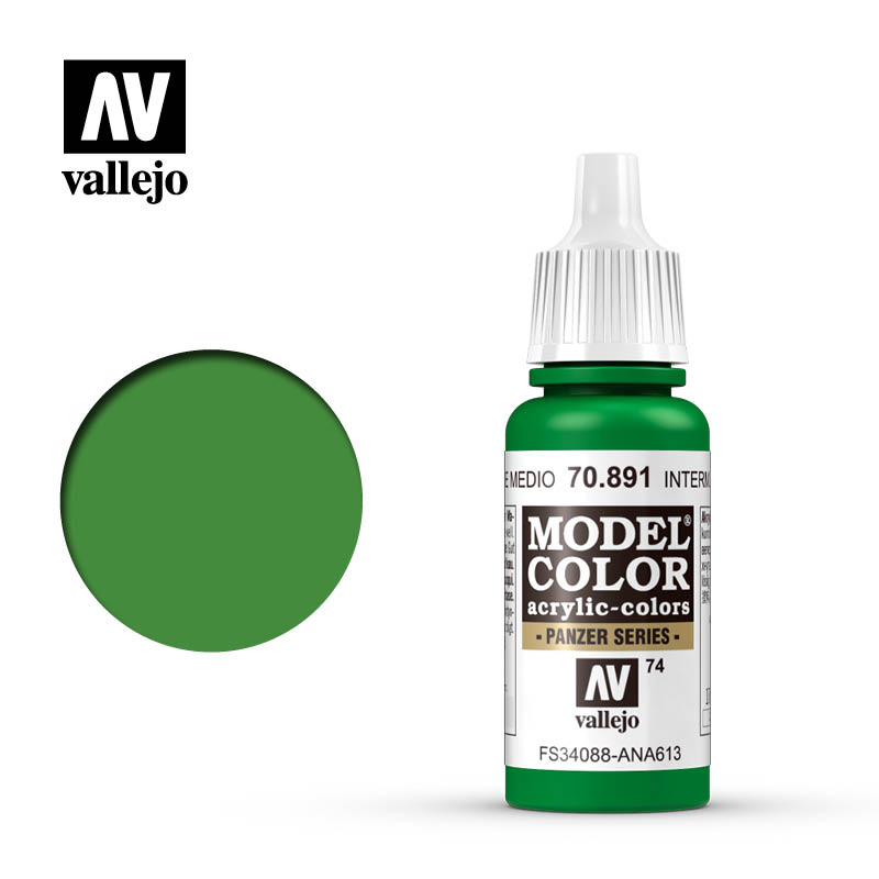 Vallejo Modelcolor 74 Intermediat E Green 17ml Vallejo PAINT, BRUSHES & SUPPLIES