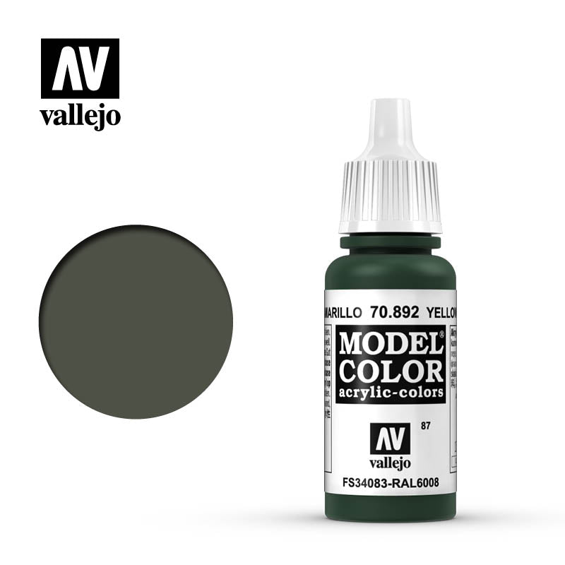 Vallejo Modelcolor 87 Yellow Olive 17ml Vallejo PAINT, BRUSHES & SUPPLIES