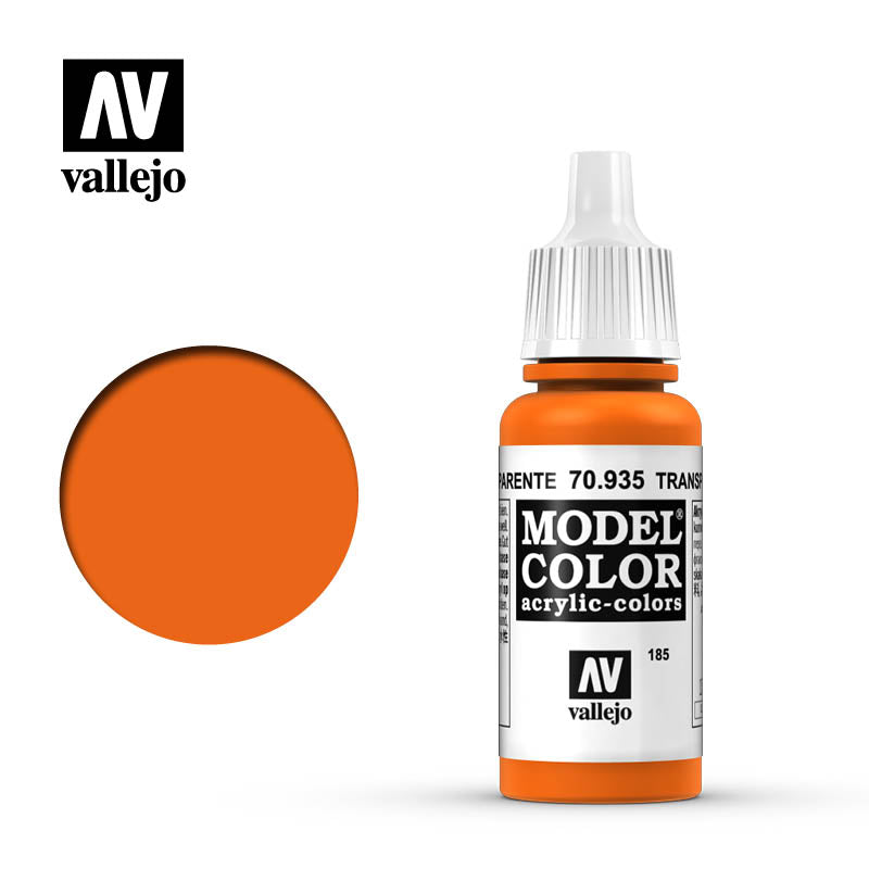 Vallejo Modelcolor 185 Transparent Orange 17ml Vallejo PAINT, BRUSHES & SUPPLIES
