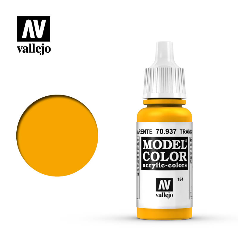 Vallejo Modelcolor 184 Transparent Yellow 17ml Vallejo PAINT, BRUSHES & SUPPLIES