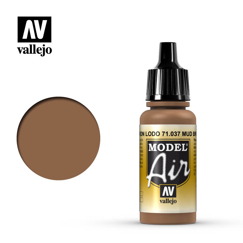 Vallejo Model Air 37 17ml Mud Brown Vallejo PAINT, BRUSHES & SUPPLIES