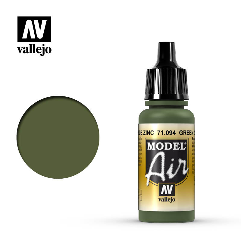 Vallejo Model Air 94 Green Zinc Chromate 17ml Vallejo PAINT, BRUSHES & SUPPLIES