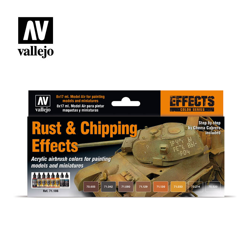 Vallejo 71186 Model Air Rust And Chipping Effects Set Vallejo PAINT, BRUSHES & SUPPLIES