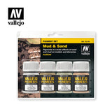 Vallejo Pigments Set Mud & Sand 4 X 35ml Vallejo PAINT, BRUSHES & SUPPLIES